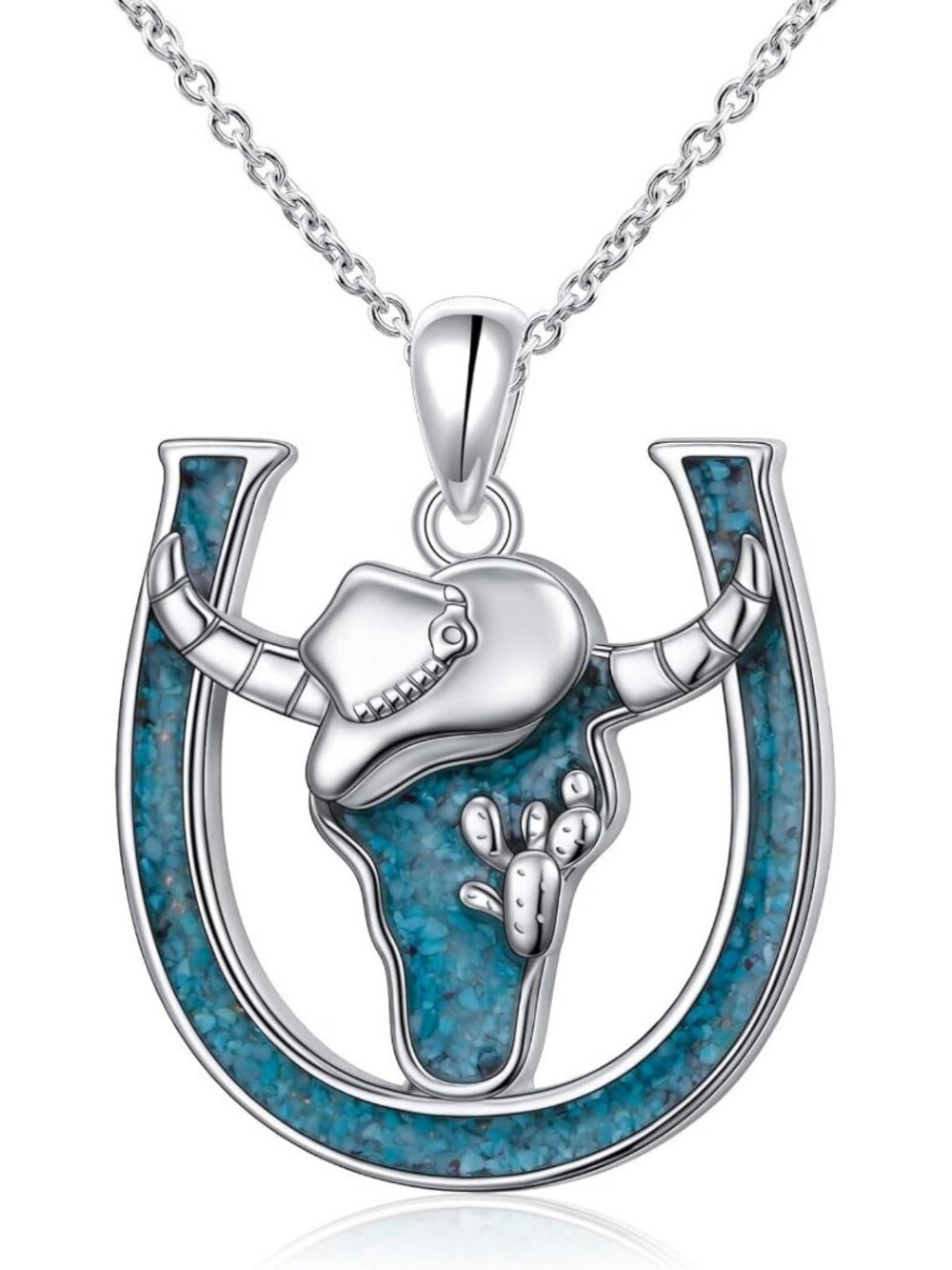Sterling Silver Bull Head Horse Butterfly Necklace for Women - Unique Gift Idea
